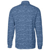 Cutter & Buck Men's Navy Blue Traverse Camo Print Half Zip Pullover