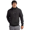 Cutter & Buck Men's Black Roam Eco Half Zip Recycled Pullover Hoodie