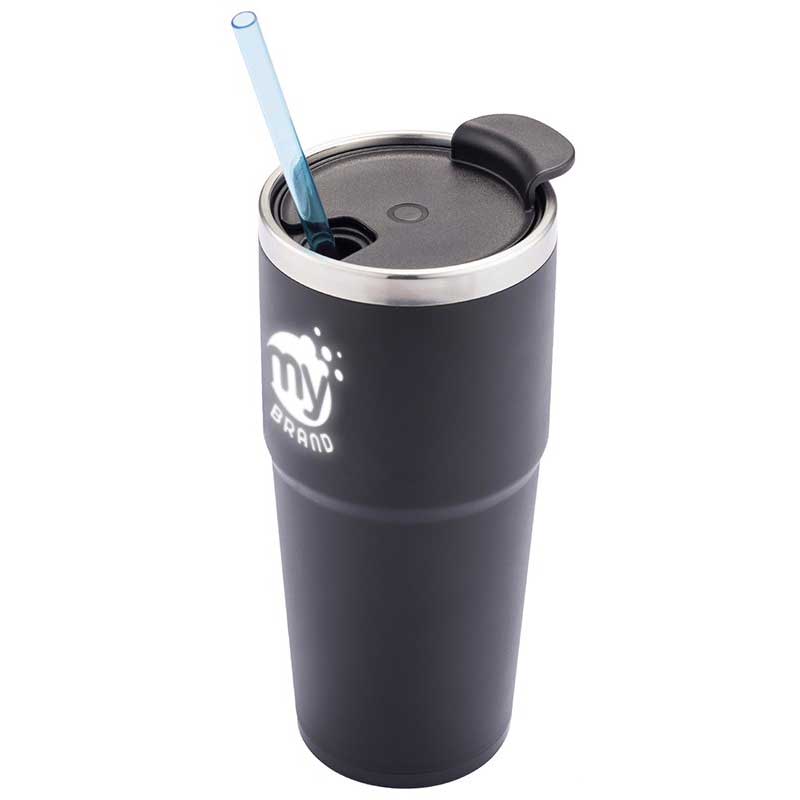 Primeline Black 16 oz. Light-Up-Your-Logo Double Wall Tumbler