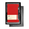 Moleskine Gift Set with Scarlet Red Large Hard Cover Ruled Notebook and Black Pen (5