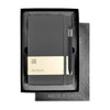 Moleskine Gift Set with Slate Grey Large Hard Cover Ruled Notebook and Black Pen (5