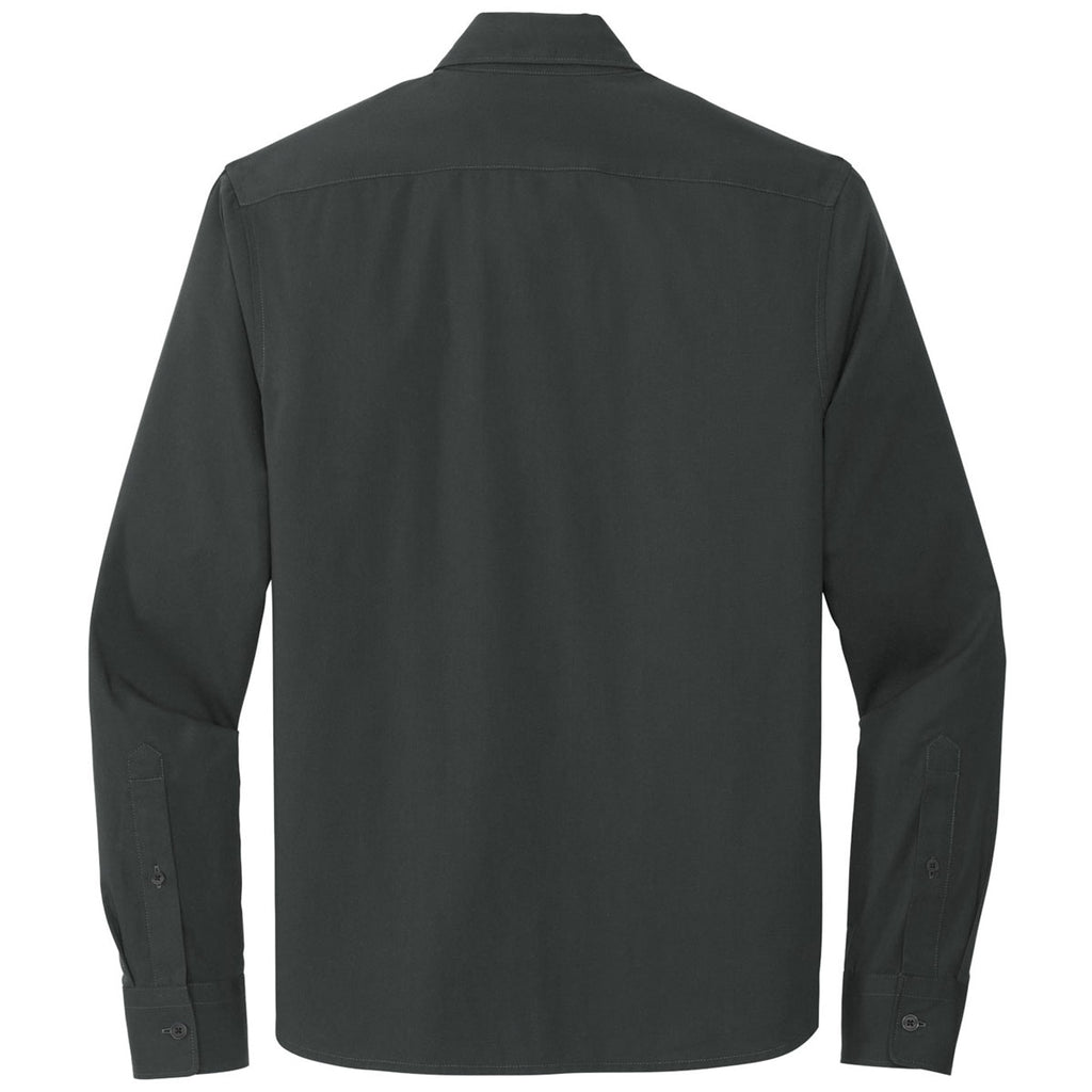 Mercer+Mettle Men's Anchor Grey Long Sleeve Stretch Woven Shirt