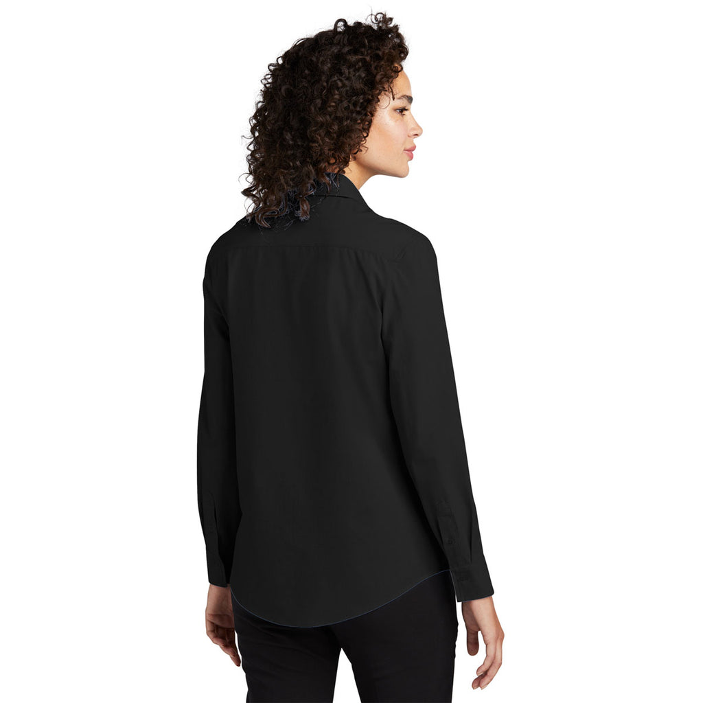 Mercer+Mettle Women's Deep Black Long Sleeve Stretch Woven Shirt