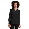 Mercer+Mettle Women's Deep Black Long Sleeve Stretch Woven Shirt
