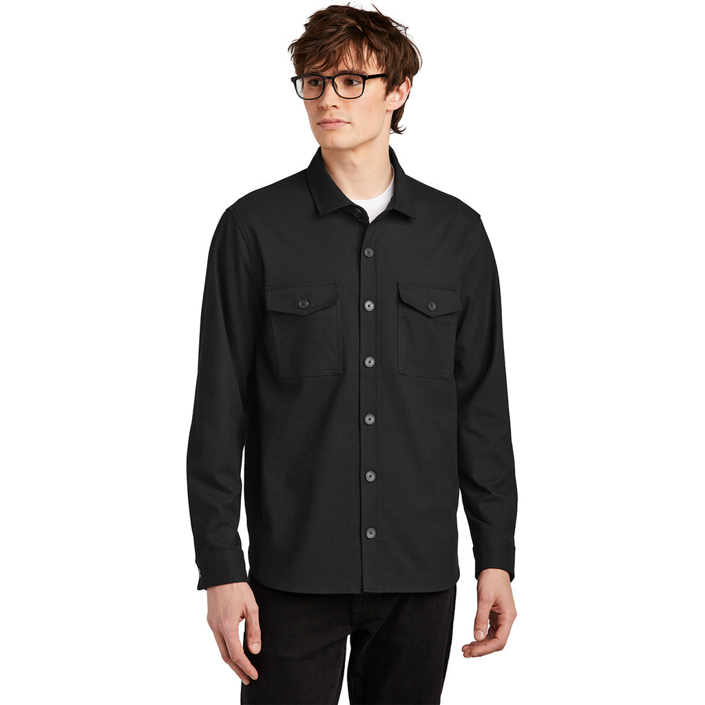Mercer+Mettle Men's Deep Black Long Sleeve Twill Overshirt