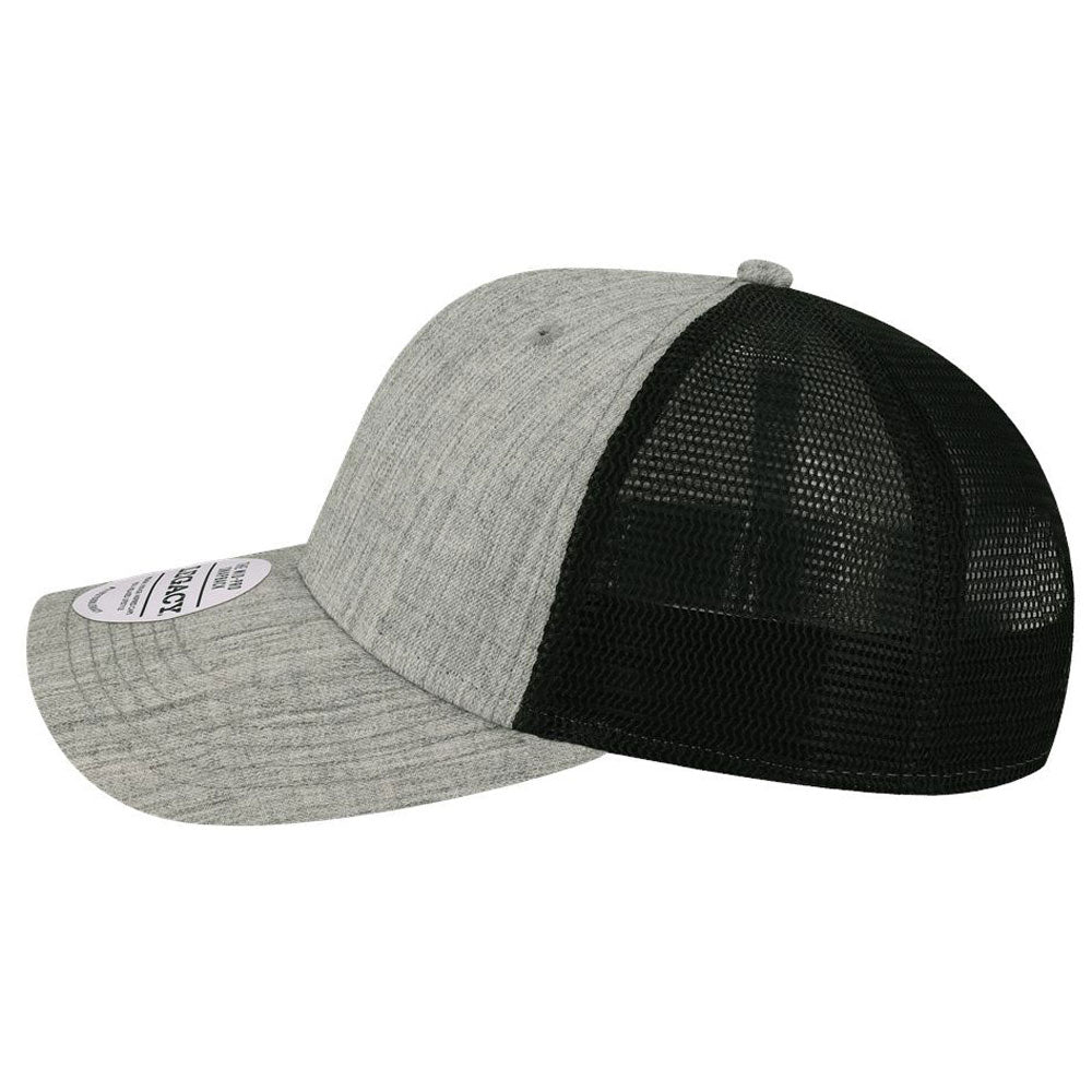 Legacy Melange Grey/Black Mid-Pro Snapback Trucker Cap