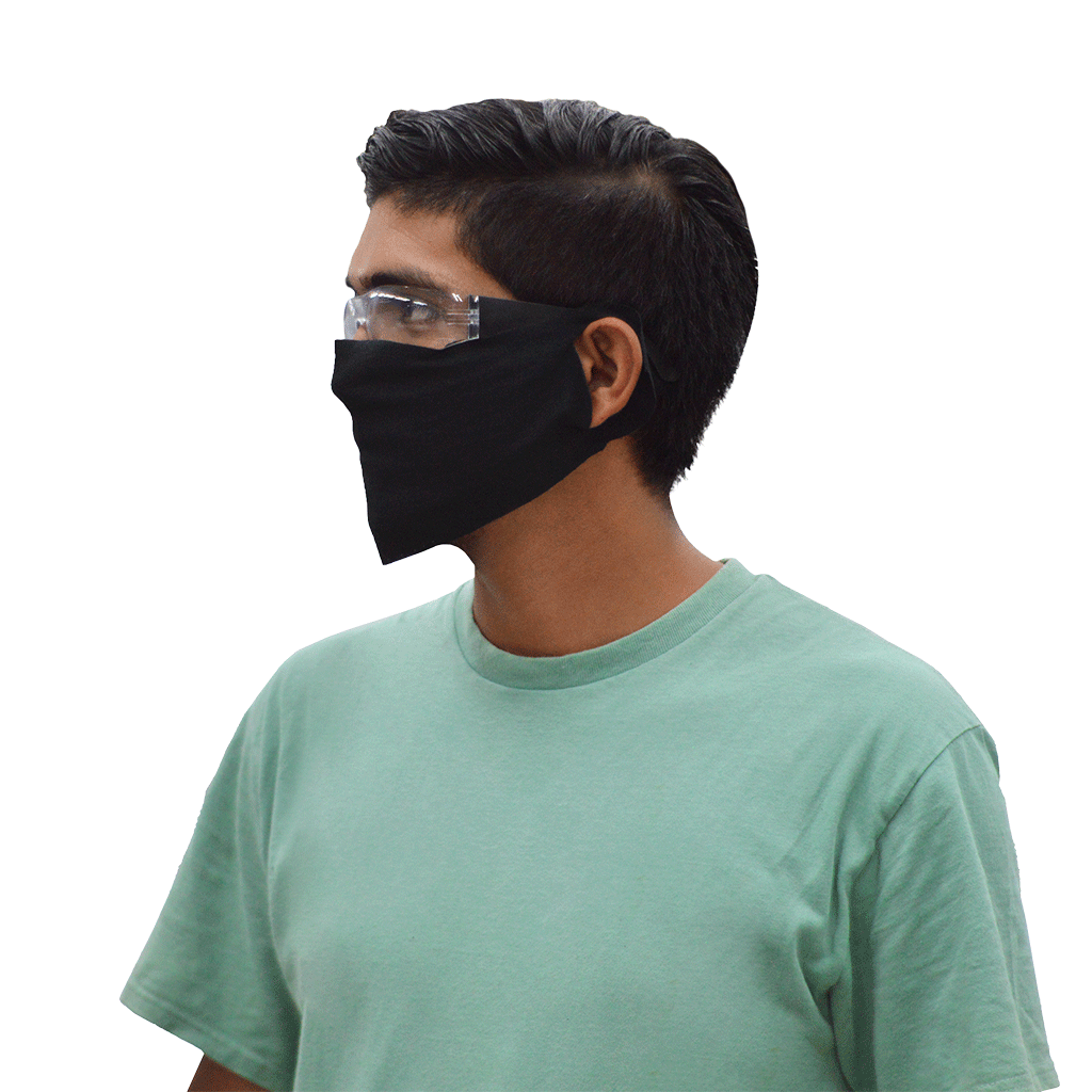Black 50/50 Cotton/Poly Face Covering (Couple of Uses)