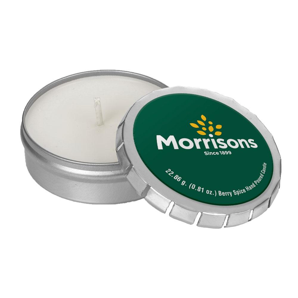 SnugZ Cinnamon Sugar Scented Candle in Large Silver Push Tin 1.6 oz.