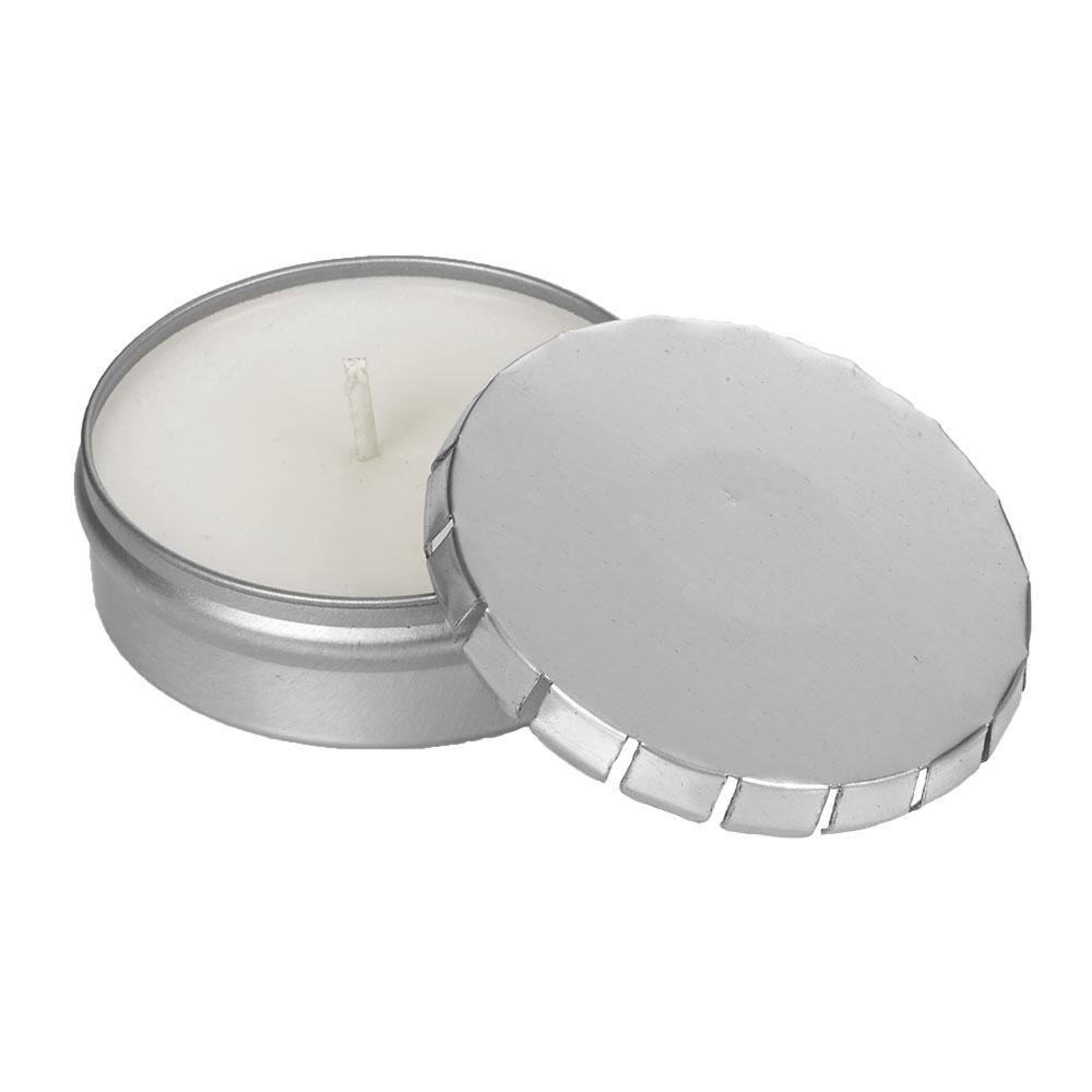 SnugZ Frosted Pinecone Scented Candle in Large Silver Push Tin 1.6 oz.