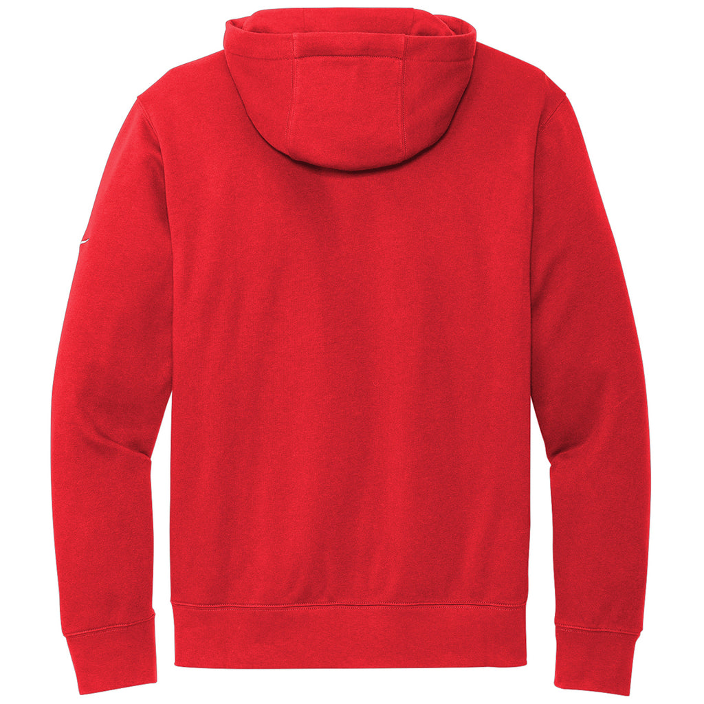 Nike Men's University Red Club Fleece Sleeve Swoosh Pullover Hoodie