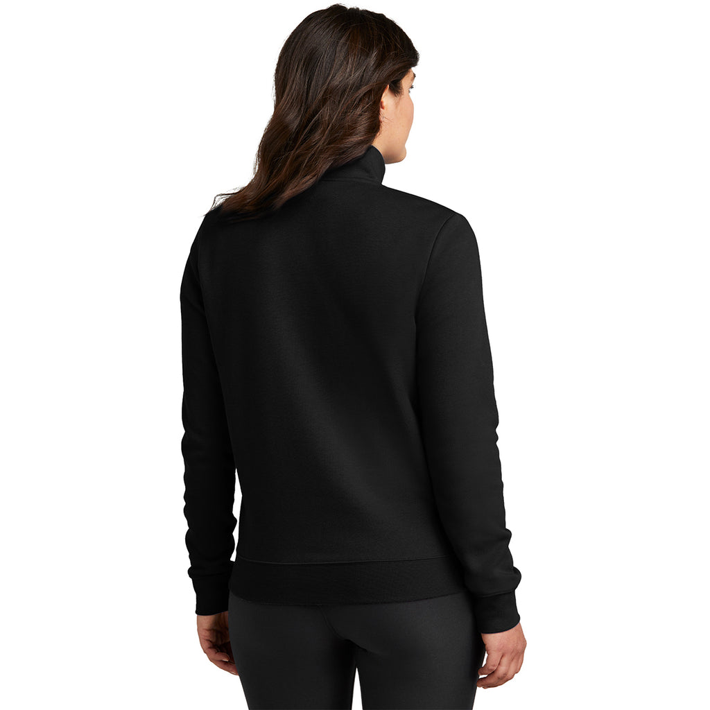 Nike Women's Black Club Fleece Sleeve Swoosh 1/2 Zip