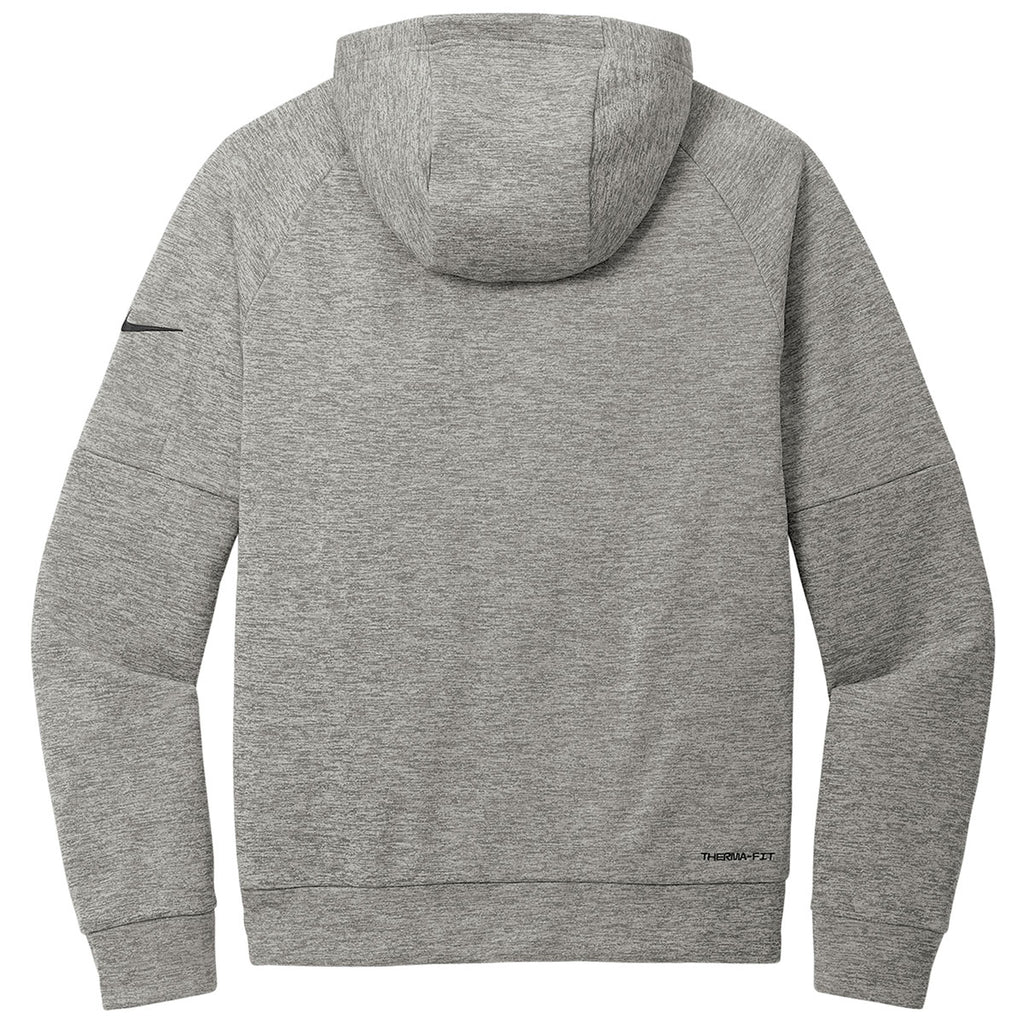 Nike Men's Dark Grey Heather Therma-FIT Pocket 1/4-Zip Fleece Hoodie