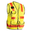 OccuNomix Men's Yellow High Visibility Premium Solid Pro-Style Surveyor Vest