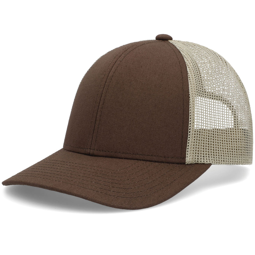 Pacific Headwear Brown/Khaki/Brown Low-Pro Trucker Cap