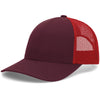 Pacific Headwear Maroon/Red/Maroon Low-Pro Trucker Cap