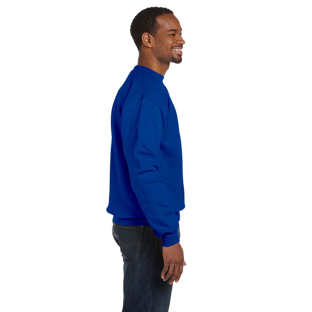 Hanes Unisex Deep Royal 7.8 oz. EcoSmart 50/50 Fleece Crew