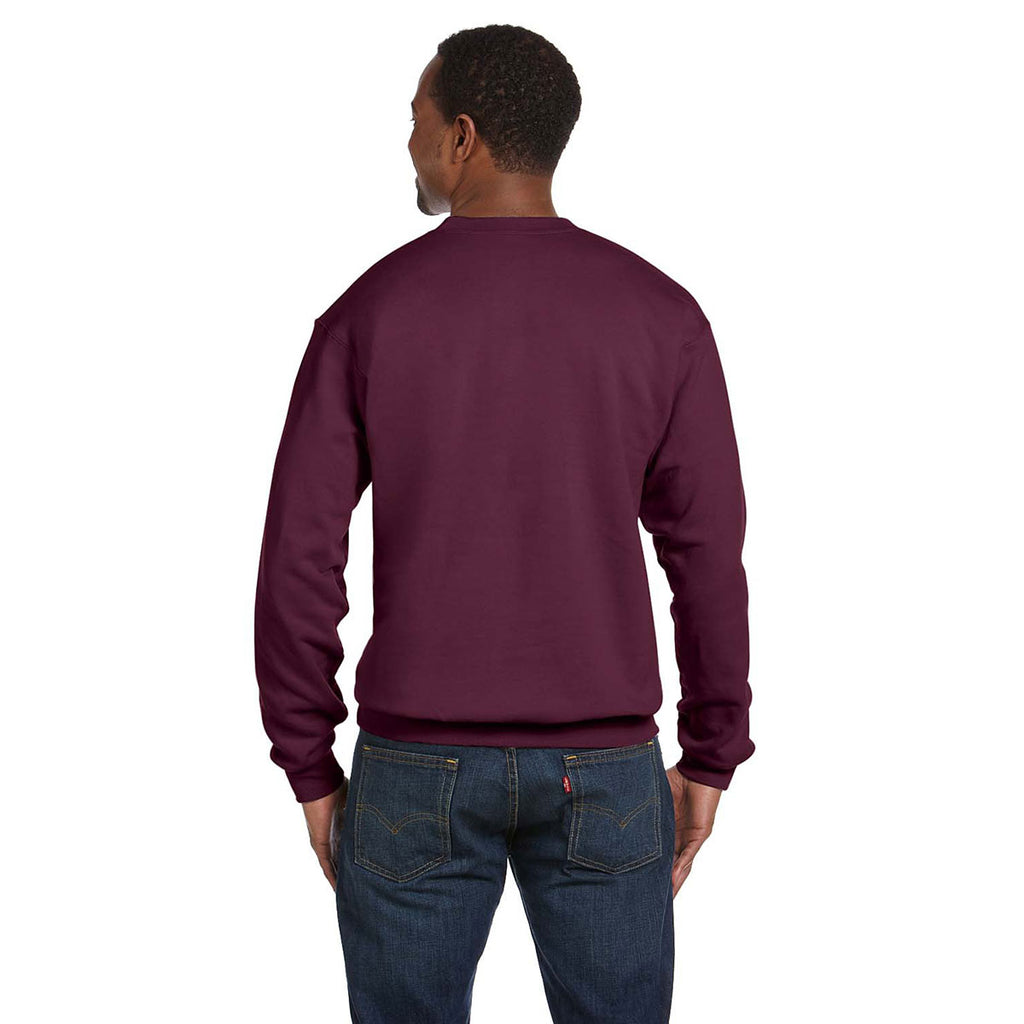 Hanes Unisex Maroon 7.8 oz. EcoSmart 50/50 Fleece Crew