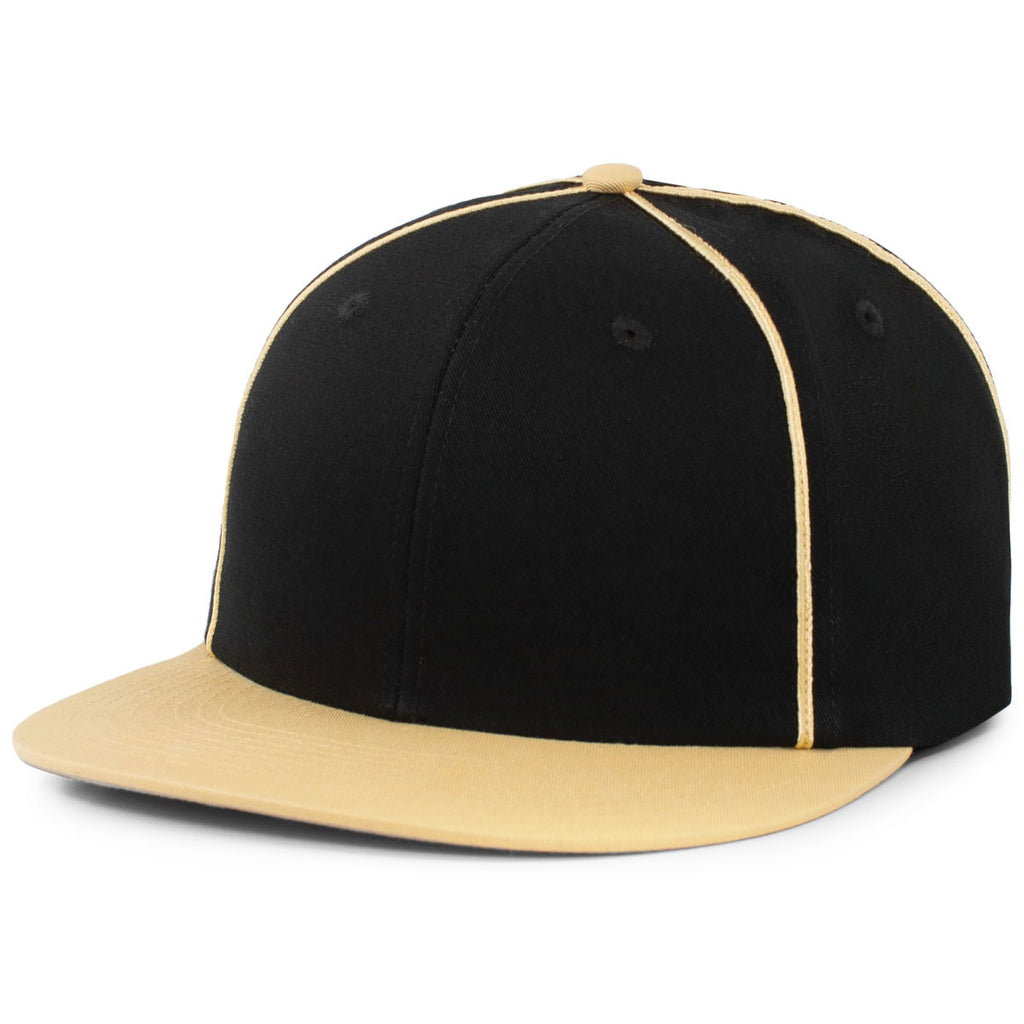 Pacific Headwear Black/Vegas Gold Momentum Team Cap