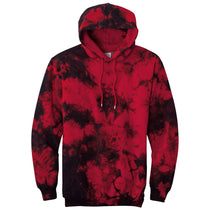 Port & Company Men's Black Red Crystal Tie-Dye Pullover Hoodie