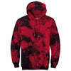 Port & Company Men's Black Red Crystal Tie-Dye Pullover Hoodie