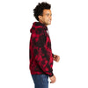 Port & Company Men's Black Red Crystal Tie-Dye Pullover Hoodie