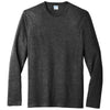 Port & Company Men's Black Heather Tri-Blend Long Sleeve Tee