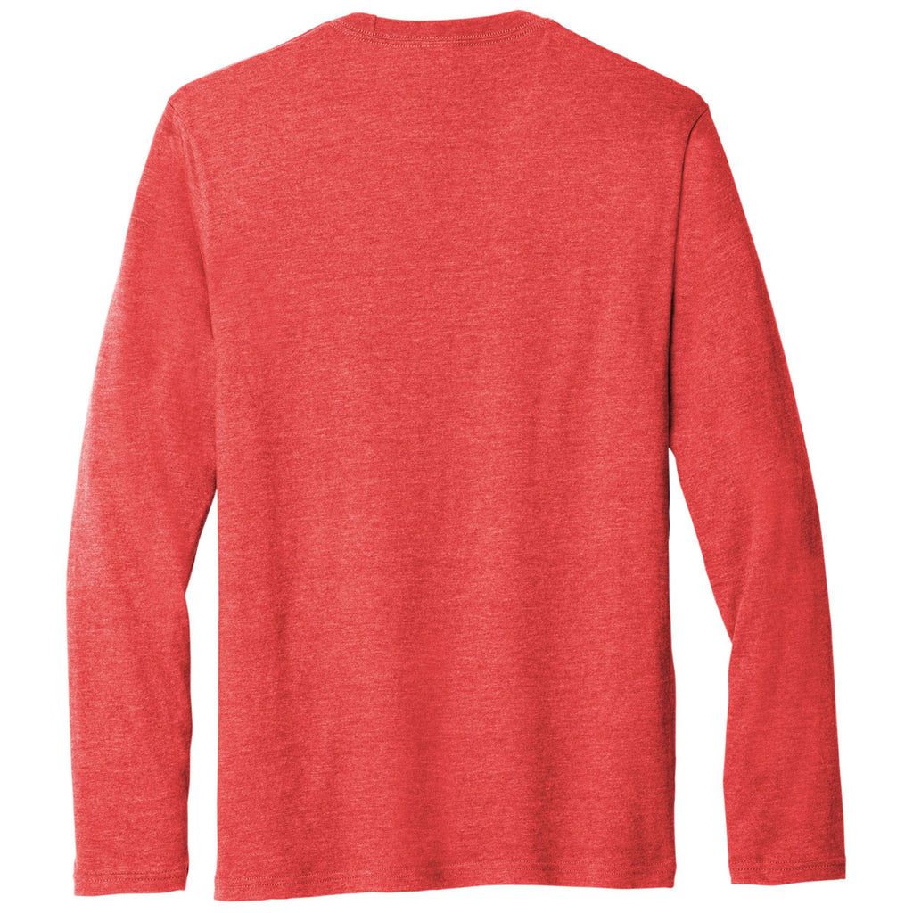 Port & Company Men's Bright Red Heather Tri-Blend Long Sleeve Tee