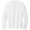 Port & Company Men's White Tri-Blend Long Sleeve Tee