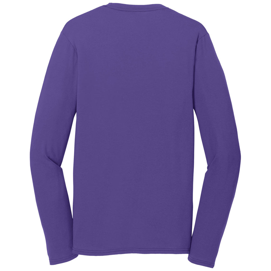 Port & Company Men's Purple Long Sleeve Performance Blend Tee