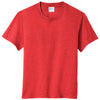 Port & Company Youth Bright Red Heather Fan Favorite Blend Tee