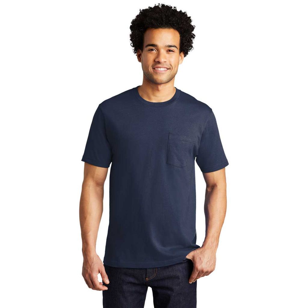 Port & Company Navy Blue Bouncer Pocket Tee