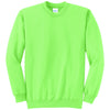 Port & Company Men's Neon Green Core Fleece Crewneck Sweatshirt