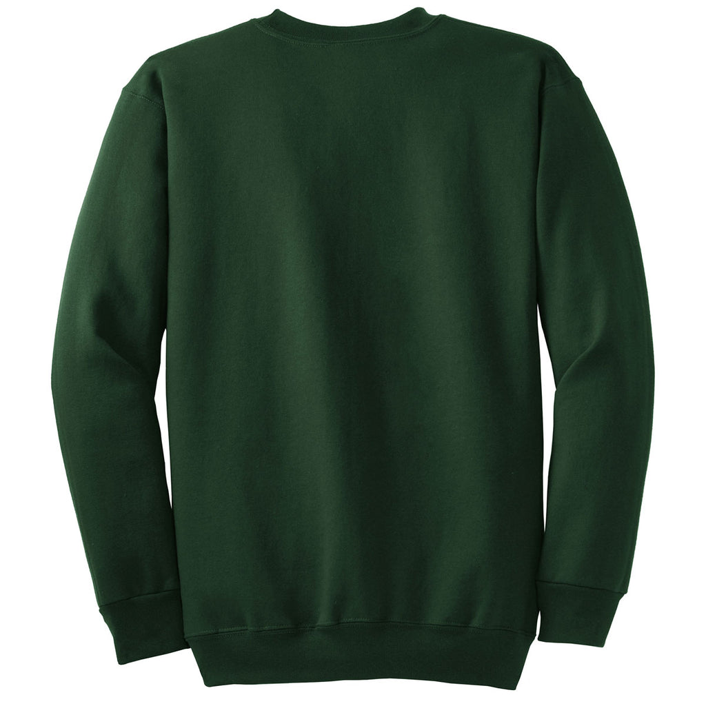 Port & Company Men's Dark Green Tall Essential Fleece Crewneck Sweatshirt