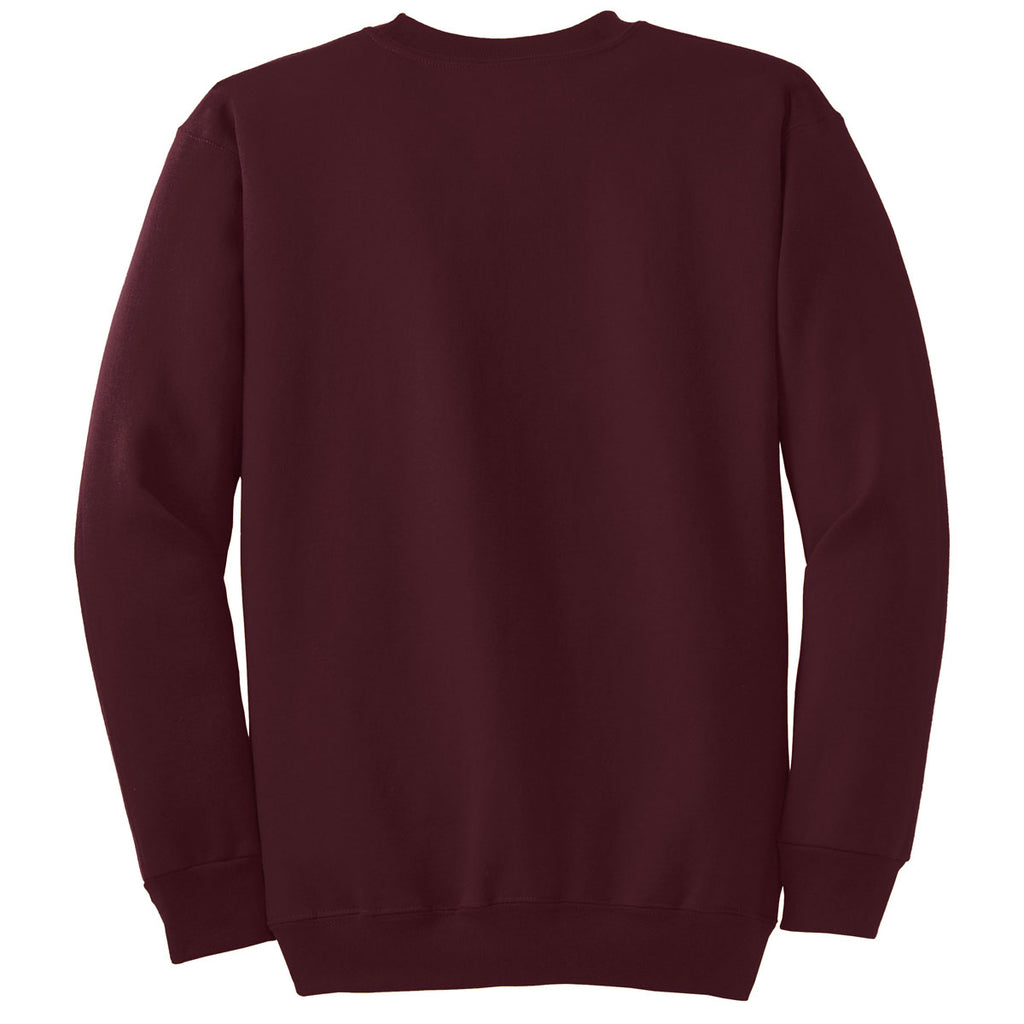 Port & Company Men's Maroon Tall Essential Fleece Crewneck Sweatshirt