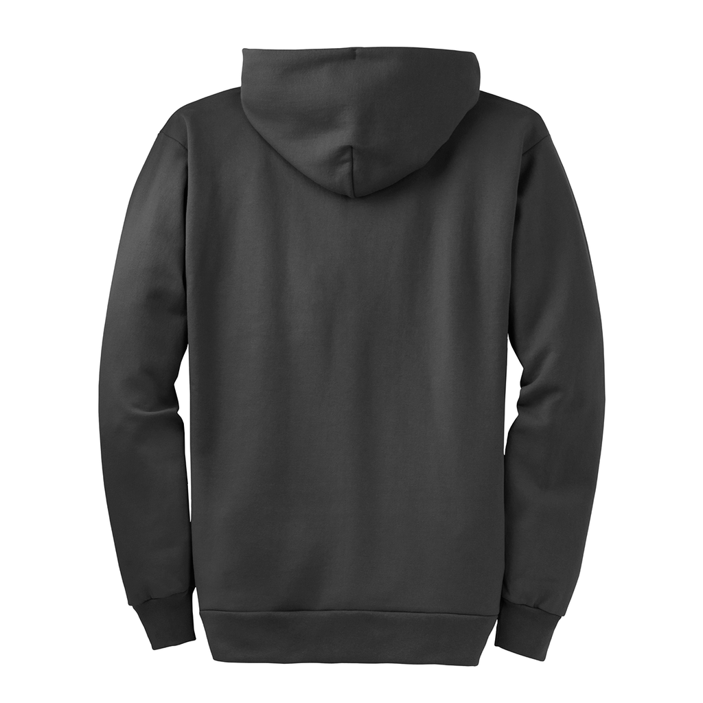 Port & Company Men's Tall Charcoal Essential Fleece Full-Zip Hooded Sweatshirt