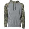 Independent Trading Co. Unisex Nickel Heather/Forest Camo Special Blend Raglan Hooded Pullover Sweatshirt