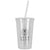 QNCH Clear CARSON 17 oz. Double Wall Bolero Tumbler with Lid and Matching Straw