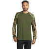 Russell Outdoors Men's Olive Drab Green/ Realtree Edge Realtree Colorblock Performance Long Sleeve Tee
