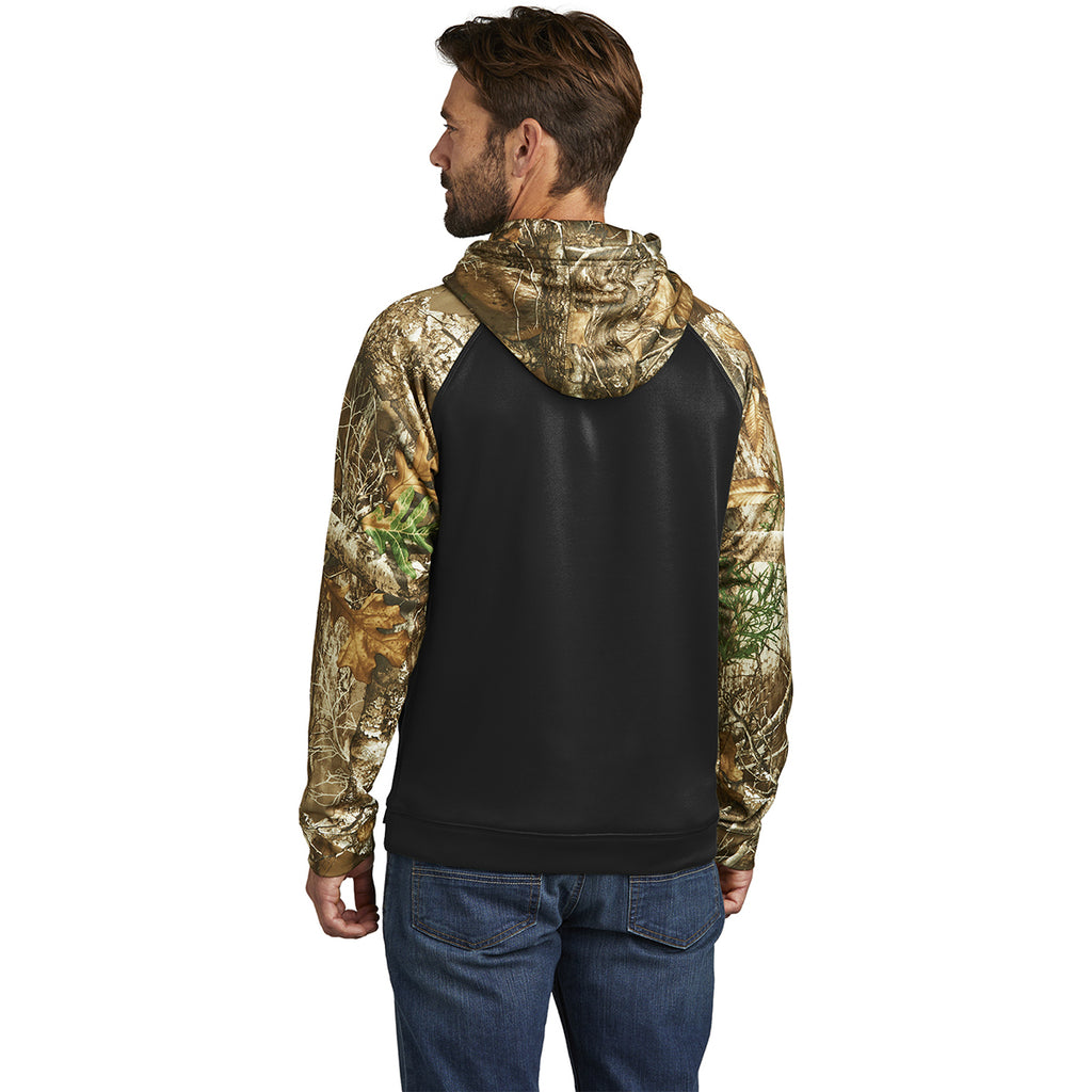 Russell Outdoors Men's Black/ Realtree Edge Realtree Performance Colorblock Pullover Hoodie