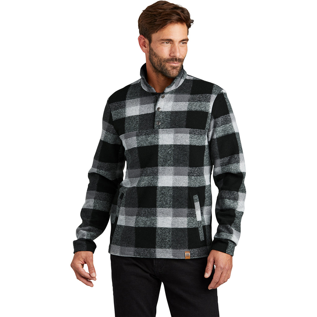Russell Outdoors Men's Deep Black Plaid Basin Snap Pullover