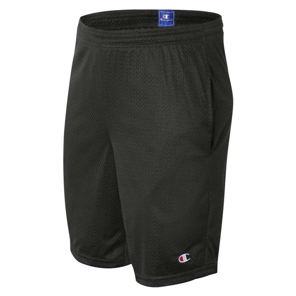 Champion Men's Black Polyester Mesh 9" Shorts with Pockets