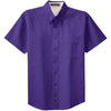 Port Authority Men's Purple/Light Stone Tall Short Sleeve Easy Care Shirt