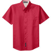 Port Authority Men's Red/Light Stone Short Sleeve Easy Care Shirt