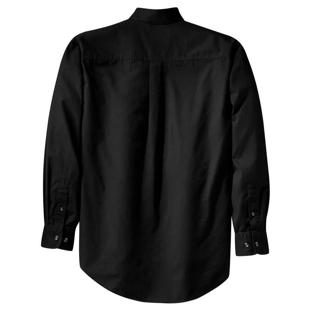 Port Authority Men's Black Long Sleeve Twill Shirt