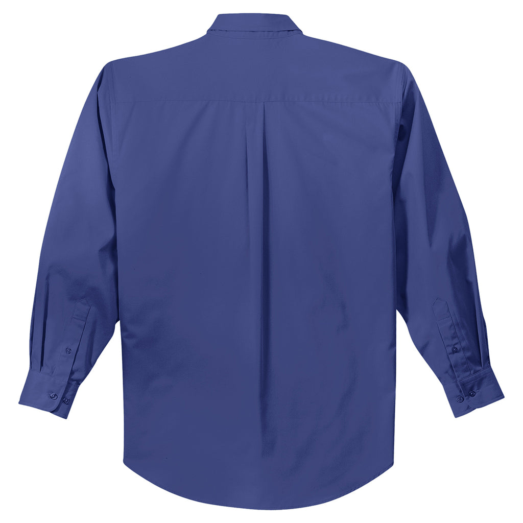 Port Authority Men's Mediterranean Blue Tall Long Sleeve Easy Care Shirt