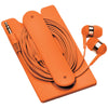 Bullet Orange Silicone Card Wallet and Wired Earbuds
