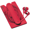 Bullet Red Silicone Card Wallet and Wired Earbuds