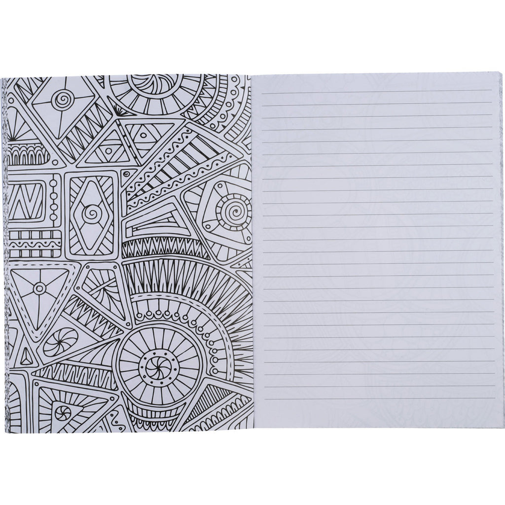 Bullet White/Black 5.5" x 8.5" Doodle Coloring Notebook