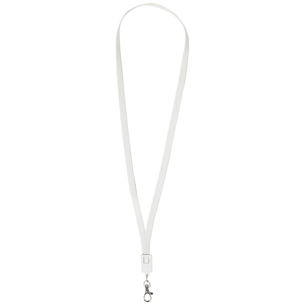 Bullet White 2-in-1 Charging Cable Lanyard
