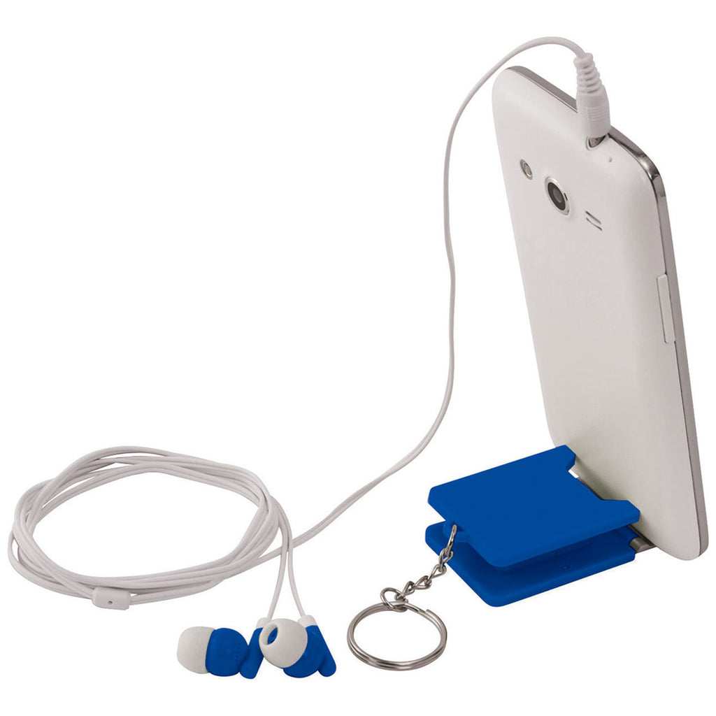 Bullet Royal Blue Spectra Earbuds & Mobile Phone Stand